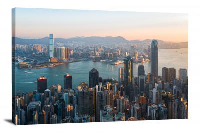 Hong Kong at Sunrise, 2021 - Canvas Wrap