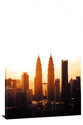 Sunset View of Petronas Towers, 2020 - Canvas Wrap