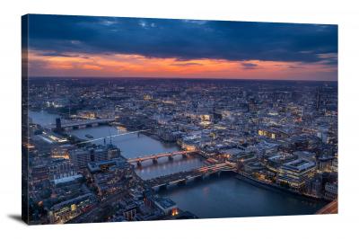 London at Sunset, 2020 - Canvas Wrap