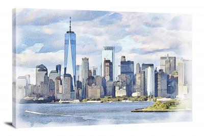 New York City Watercolor, 2020 - Canvas Wrap