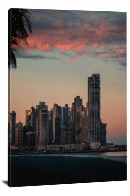 Buildings at Sunset, 2021 - Canvas Wrap