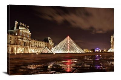 Louvre at Night, 2016 - Canvas Wrap