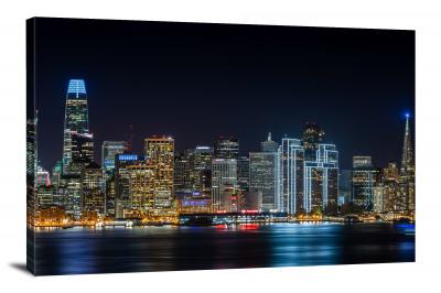 San Francisco Skyline at Night, 2019 - Canvas Wrap