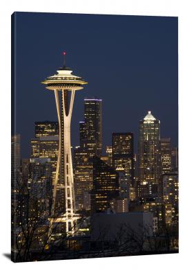 Space Needle at Night, 2019 - Canvas Wrap