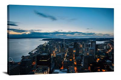 Seattle at Night, 2016 - Canvas Wrap