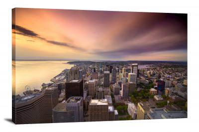 Sunset in Seattle, 2018 - Canvas Wrap