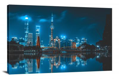 Shanghai at Night, 2021 - Canvas Wrap