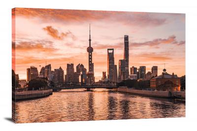 Sunset in Shanghai, 2020 - Canvas Wrap