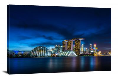 Singapore at Night, 2017 - Canvas Wrap