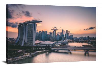 Singapore Golden Hour, 2019 - Canvas Wrap