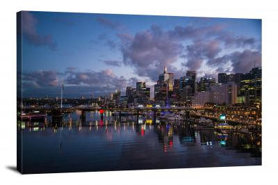 Darling Harbour Lights, 2014 - Canvas Wrap
