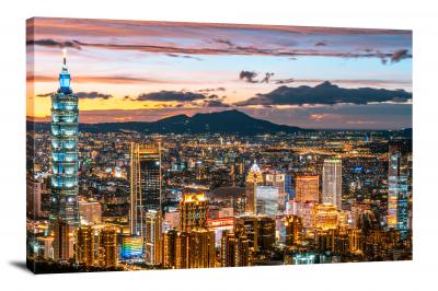 Colorful Sky in Taipei, 2021 - Canvas Wrap