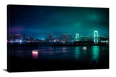 Bridge in Tokyo,  - Canvas Wrap