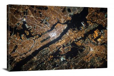 Manhattan New York View from Space, 2015 - Canvas Wrap