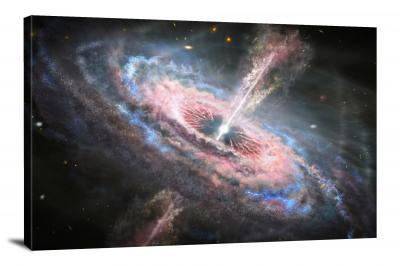 Artist Illustration of Quasar Outflows, 2020 - Canvas Wrap