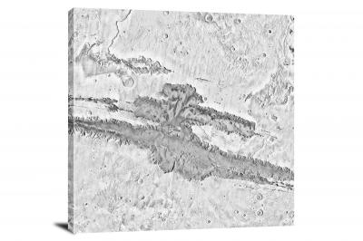 Valles Marineris Monochrome,  - Canvas Wrap