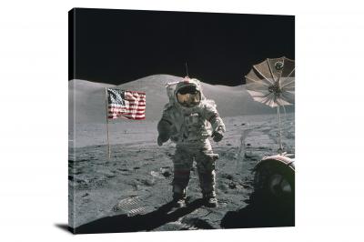 CWB316-moon-apollo-17-astronaut-and-united-states-flag-on-lunar-surface-00