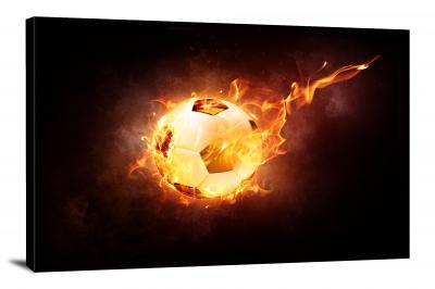 Flaming Soccer Ball, 2016 - Canvas Wrap