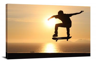 Skateboarding Sillhouette, 2021 - Canvas Wrap