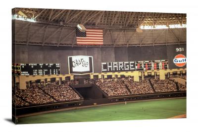 Astrodome 1969 Baseball Game, 1969 - Canvas Wrap