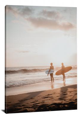 Surfers at Sunset, 2020 - Canvas Wrap