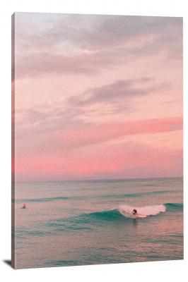 Sunset Surfing, 2019 - Canvas Wrap