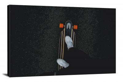 Skateboard on the Road, 2015 - Canvas Wrap