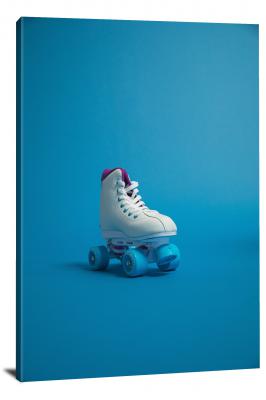 Roller Skate on Teal Background, 2019 - Canvas Wrap