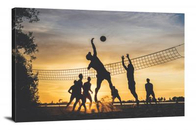 Beach Volleyball Sun Set, 2021 - Canvas Wrap