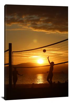 Beach Volleyball Silhouette, 2021 - Canvas Wrap