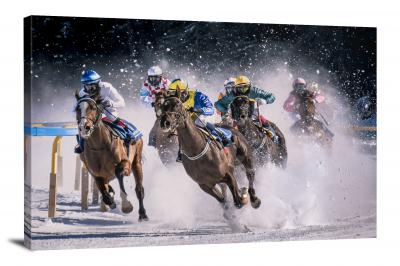 White Turf Horse Race, 2018 - Canvas Wrap
