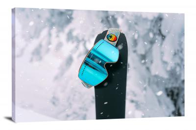 Snowboard in the Snow, 2020 - Canvas Wrap