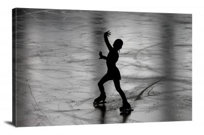 Figure Skater Silhouette, 2018 - Canvas Wrap