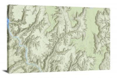 Custom Topography Map Canvas Wrap: Topographic Style