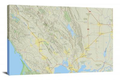 Custom Topography Map Canvas Wrap: National Geographic Style