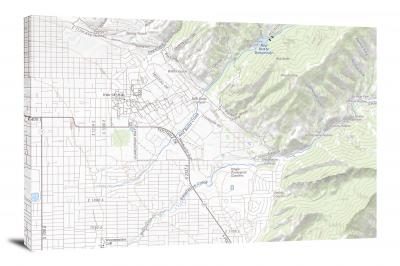 Custom Topography Map Canvas Wrap: USGS National Style