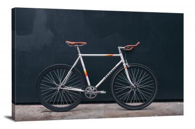 Bike Against Black Wall, 2017 - Canvas Wrap