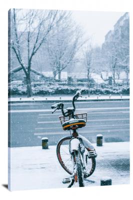 Bicycle in the Winter, 2020 - Canvas Wrap