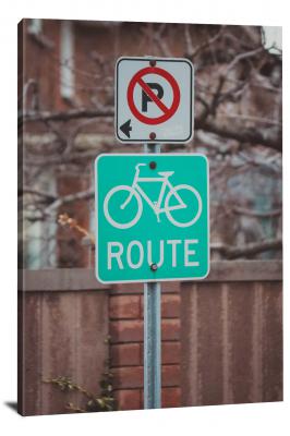 Bike Route Sign, 2022 - Canvas Wrap