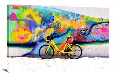 Bright Yellow Bike, 2018 - Canvas Wrap