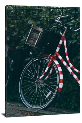Red and White Bike, 2021 - Canvas Wrap