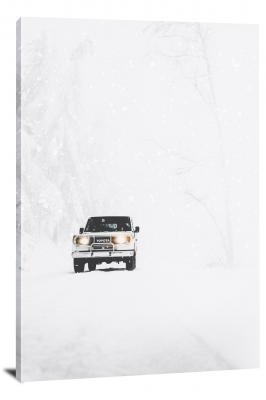 Toyota Jeep in the Snow, 2017 - Canvas Wrap