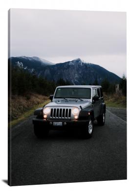 Jeep in the Mountains, 2021 - Canvas Wrap