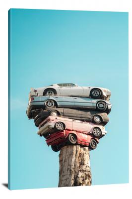 Stack of Cars, 2020 - Canvas Wrap
