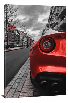 Red Car on the Road, 2020 - Canvas Wrap