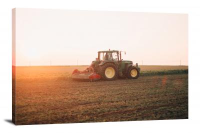 Sunset Tractor, 2020 - Canvas Wrap
