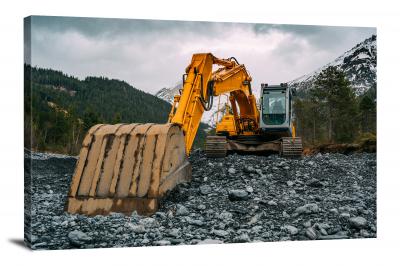 Excavator in the Mountain, 2020 - Canvas Wrap