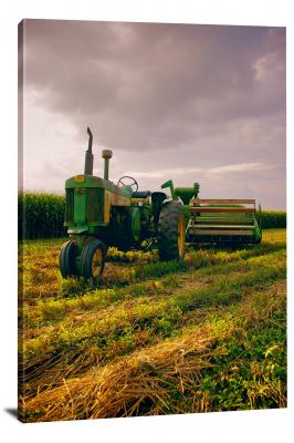 Tractor with Cloudy Skies, 2019 - Canvas Wrap