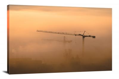 Cranes in the Mist, 2018 - Canvas Wrap