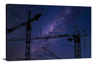 Cranes Against a Starry Sky, 2021 - Canvas Wrap
